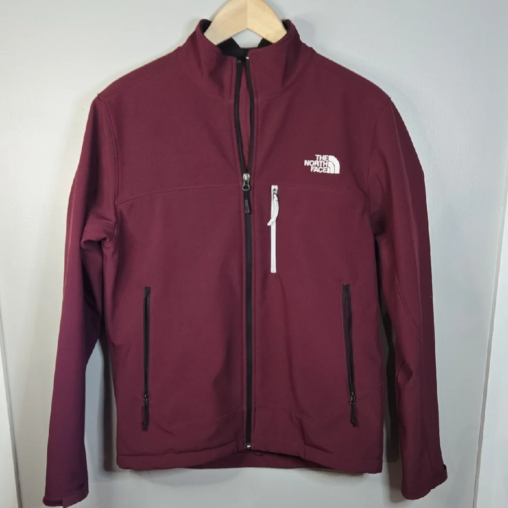 The North Face Men's Small Burgundy Full-Zip Softshell Windwall Jacket Unisex